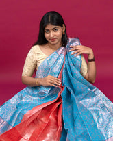 SC3667 - Litchi Silk With Jaquard Body And With Contrast Border